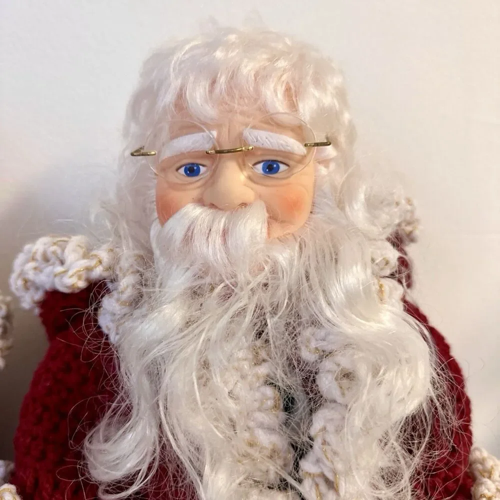 Set Of Santa Mr And Mrs.‎ Claus Standing Christmas Doll Decorations Crochet
